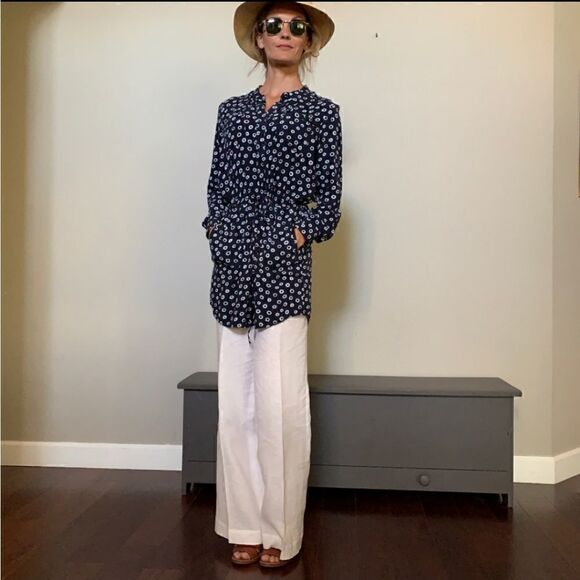 LOFT Navy Flowy Tunic/ Dress - Picture 5 of 14